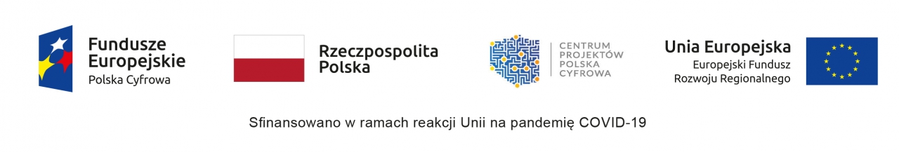 Baner z logotypami przygotowany przez realizatorów projektu Powiat Cyfrowy