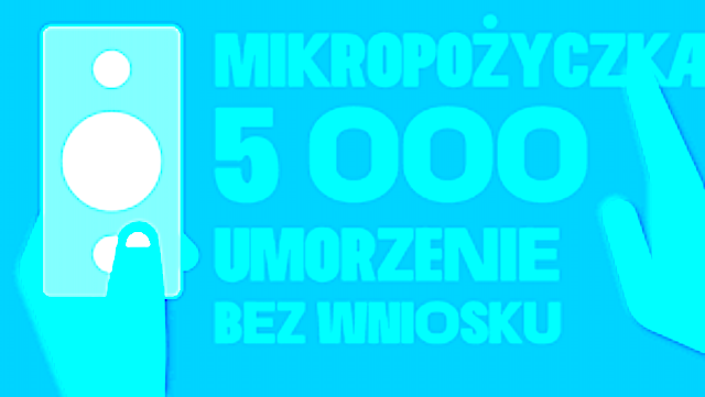 Grafika z napisem Mikropożyczka 5000 tysięcy złotych umorzenie bez wniosku