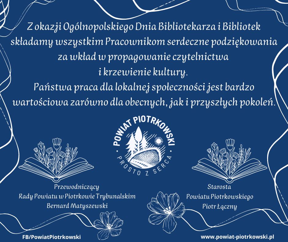 Grafika z życzeniami dla bibliotekarzy