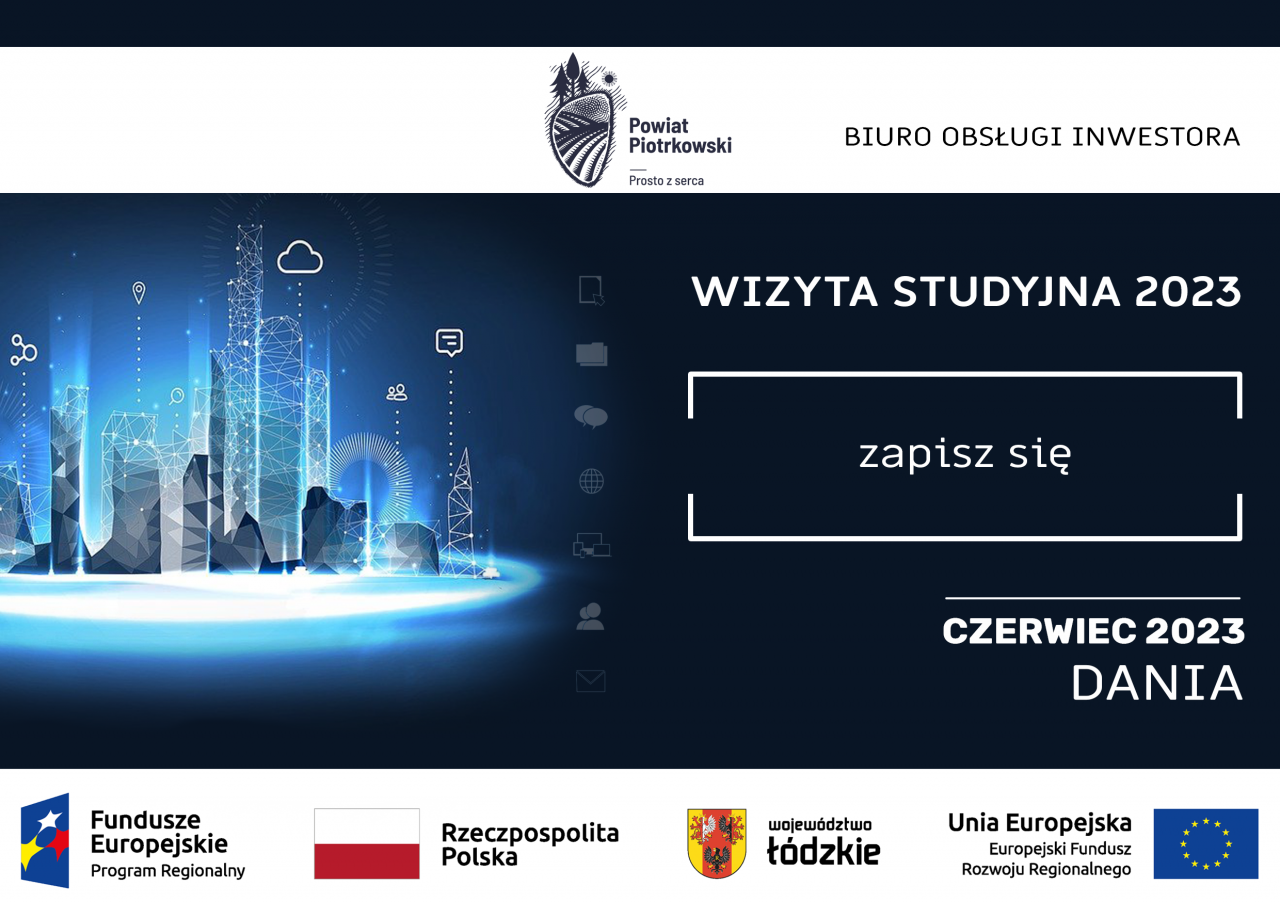  Plakat zapraszający przedsiębiorców na wizytę studyjną do Danii