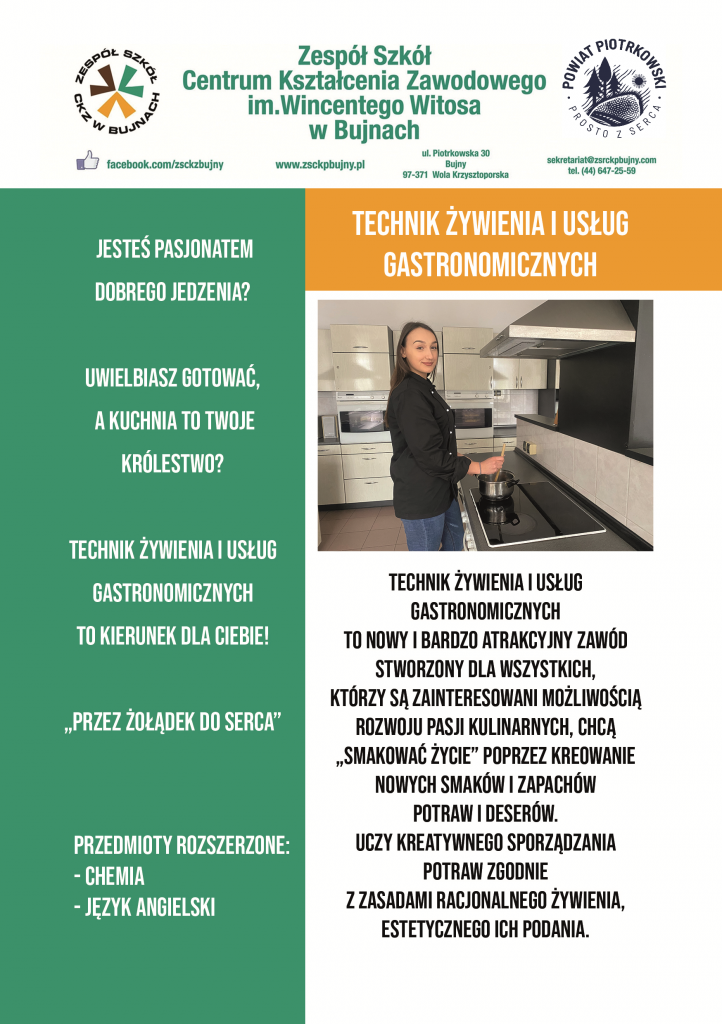 Plakat przygotowany przez Szkołę w Bujnach