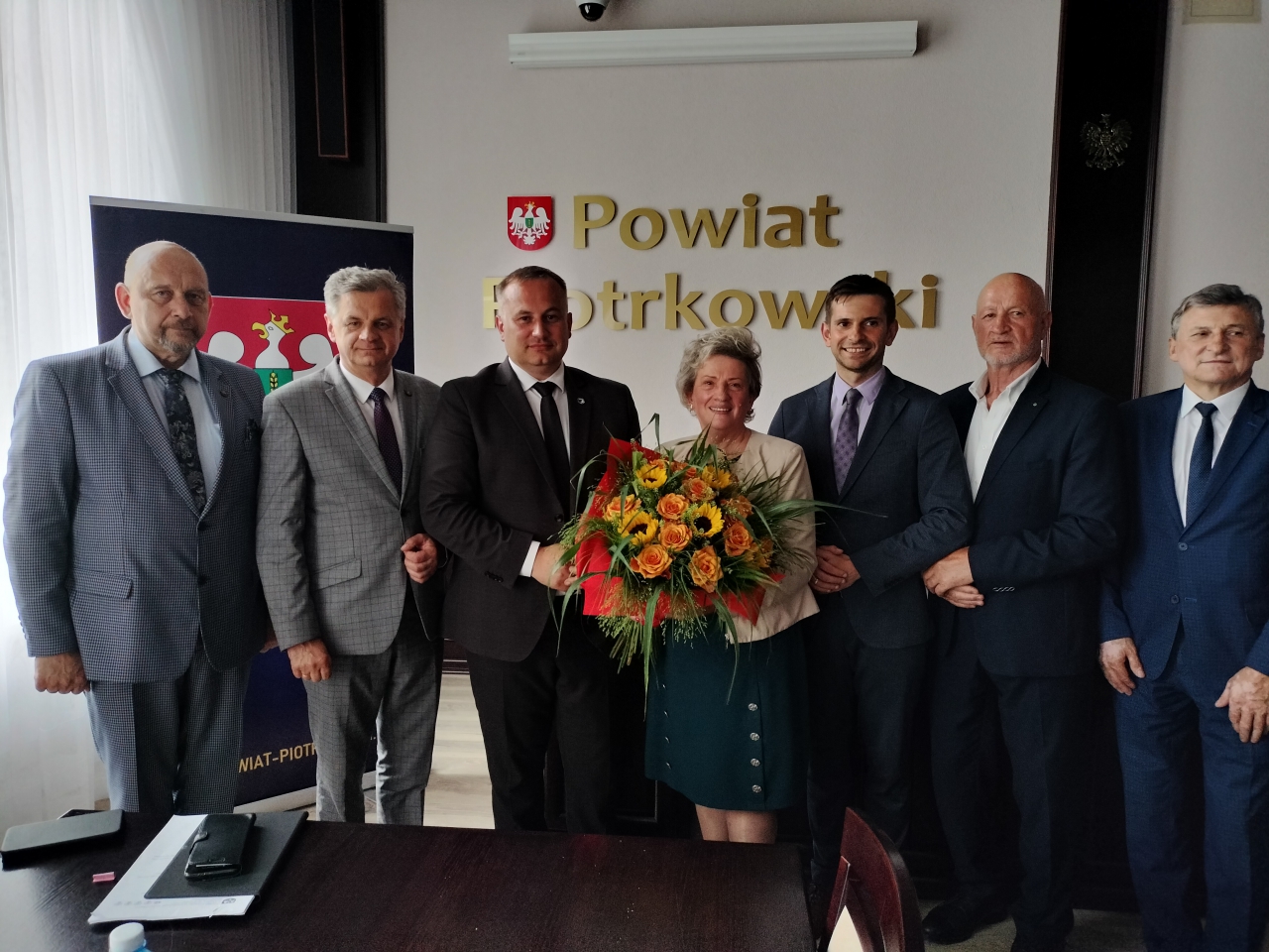 Zarząd Powiatu w sali konferencyjnej Starostwa