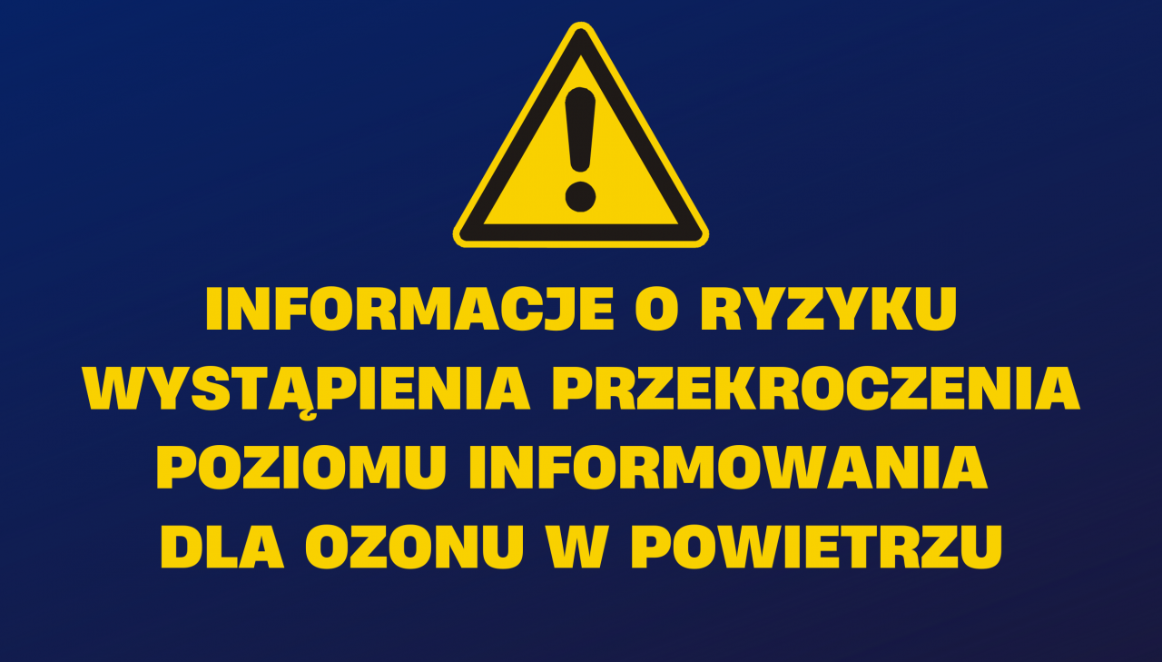Grafika ostrzegająca przed przekroczeniem poziomu informowania dla ozonu w powietrzu 
