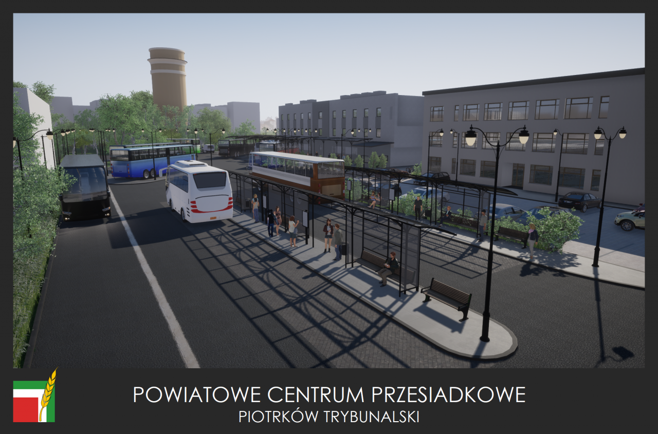 Wizualizacja Powiatowego Centrum Przesiadkowego w Piotrkowie Trybunalskim
