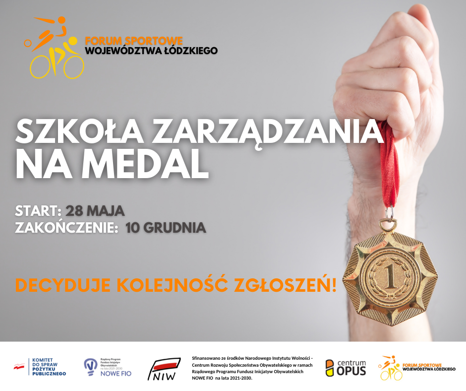 Grafika Szkoła zarządzania na medal przygotowana przez organizatora