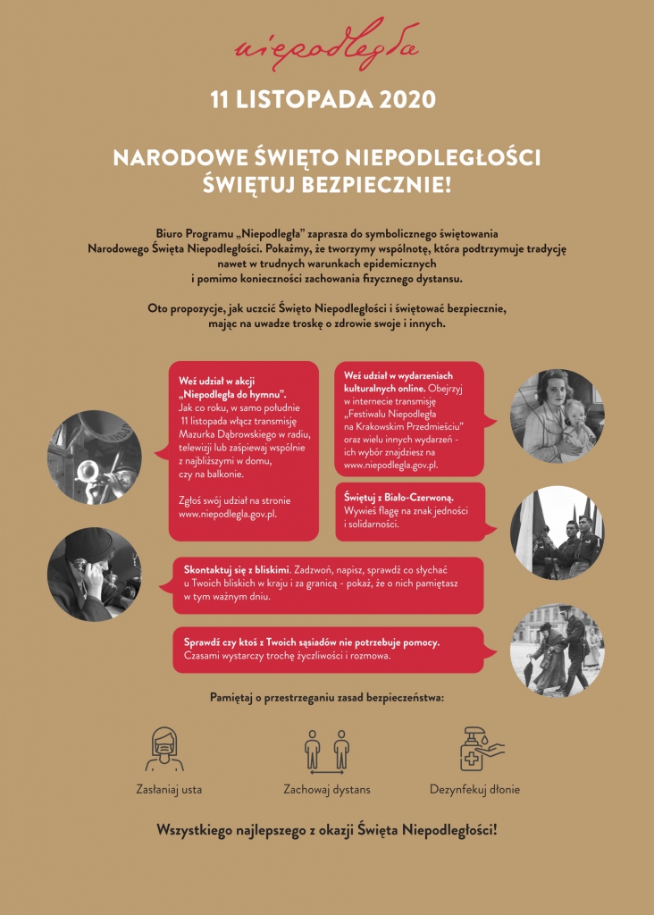 Plakat wydarzenia z okazji 102 rocznicy odzyskania przez Polskę Niepodległości