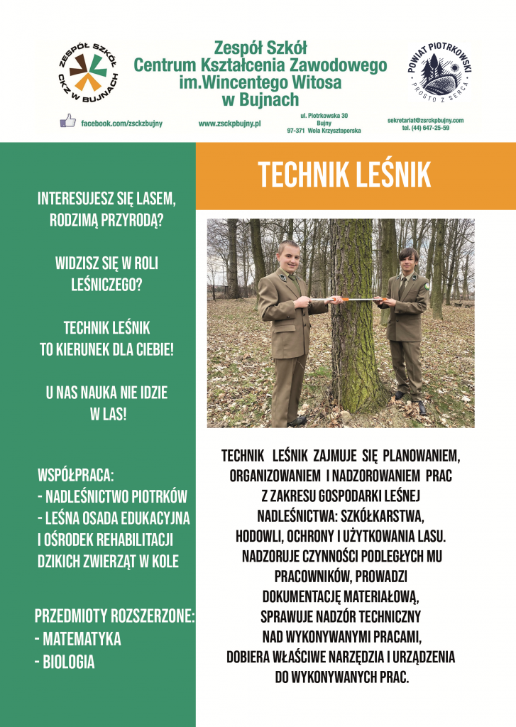 Plakat przygotowany przez Szkołę w Bujnach