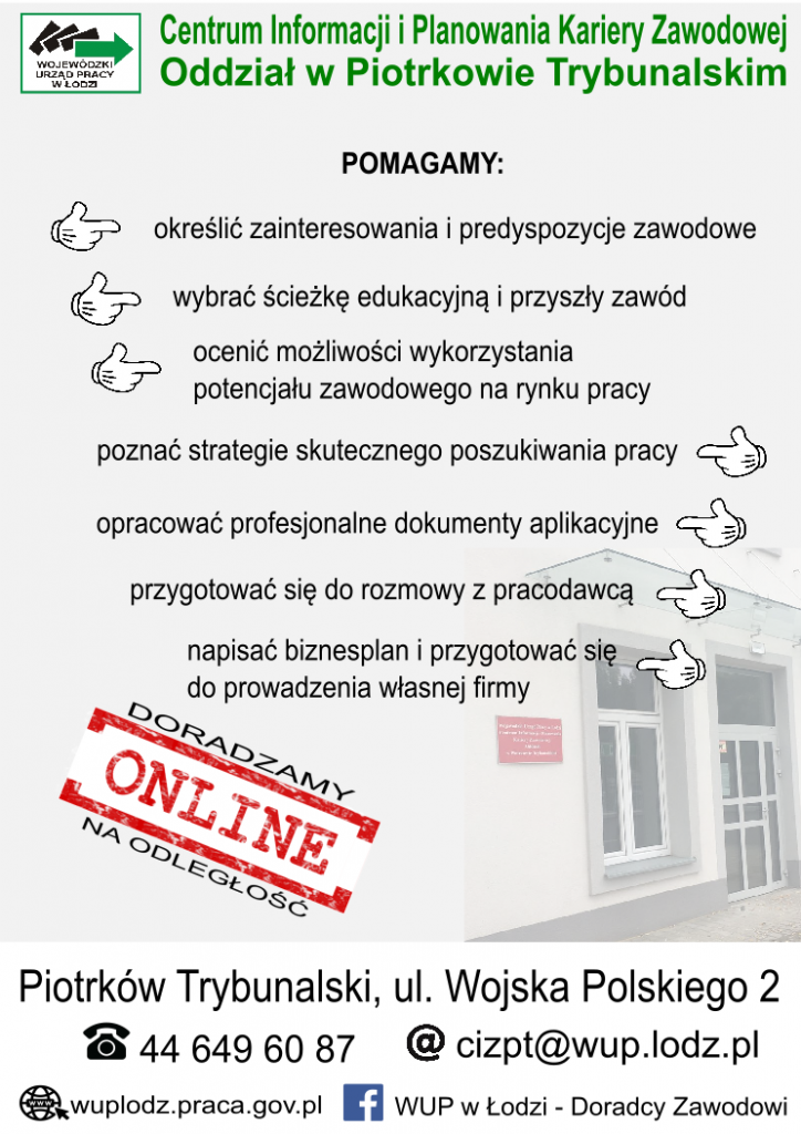 Ulotka informacyjna z ofertą Centrum