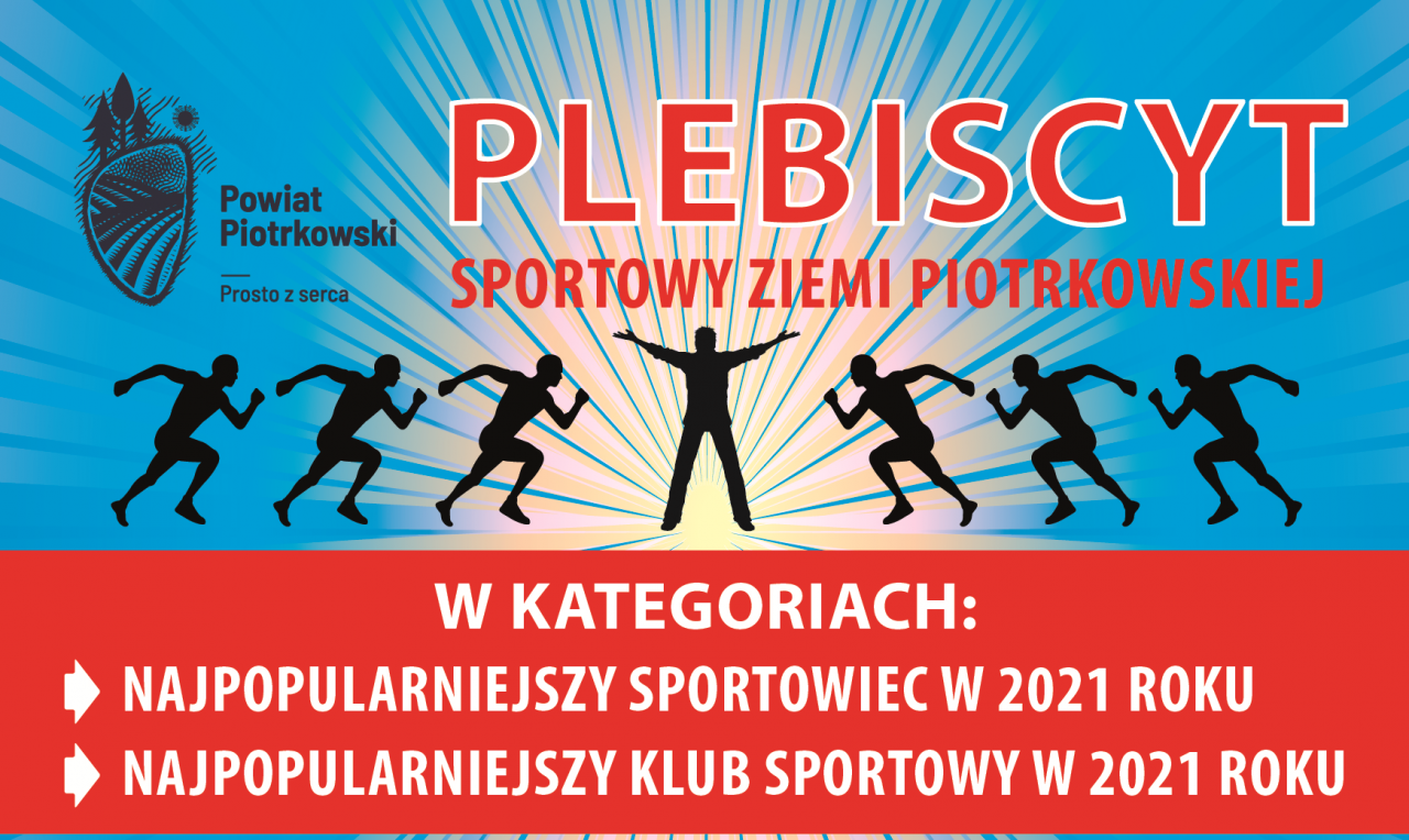Nagłówek plakatu informującego o Plebiscycie na Sportowca Ziemi Piotrkowskiej
